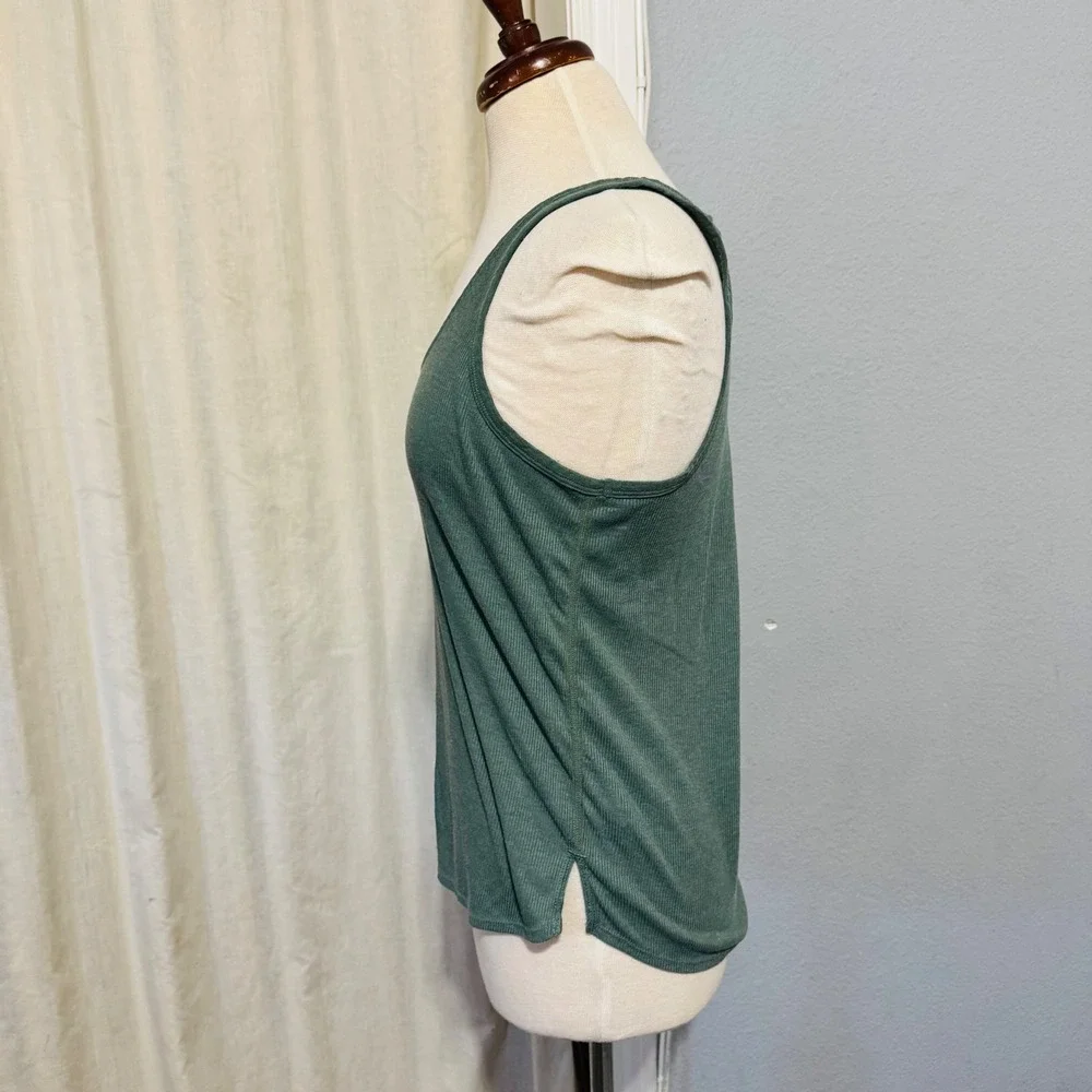 Prana Ribbed‎ Tank Top Racerback Yoga Athletic Green Sleeveless Womens Small